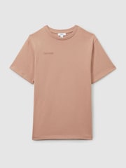 Reiss Mink Camryn 4-9 yrs Cotton-Jersey Logo-Embroidered T-Shirt Dress - Image 2 of 4