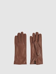 Reiss Tan Giselle Leather Gloves - Image 1 of 4