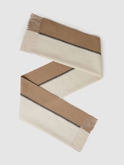 Reiss Camel Olivia Lambswool Whipstitched Scarf - Image 1 of 5