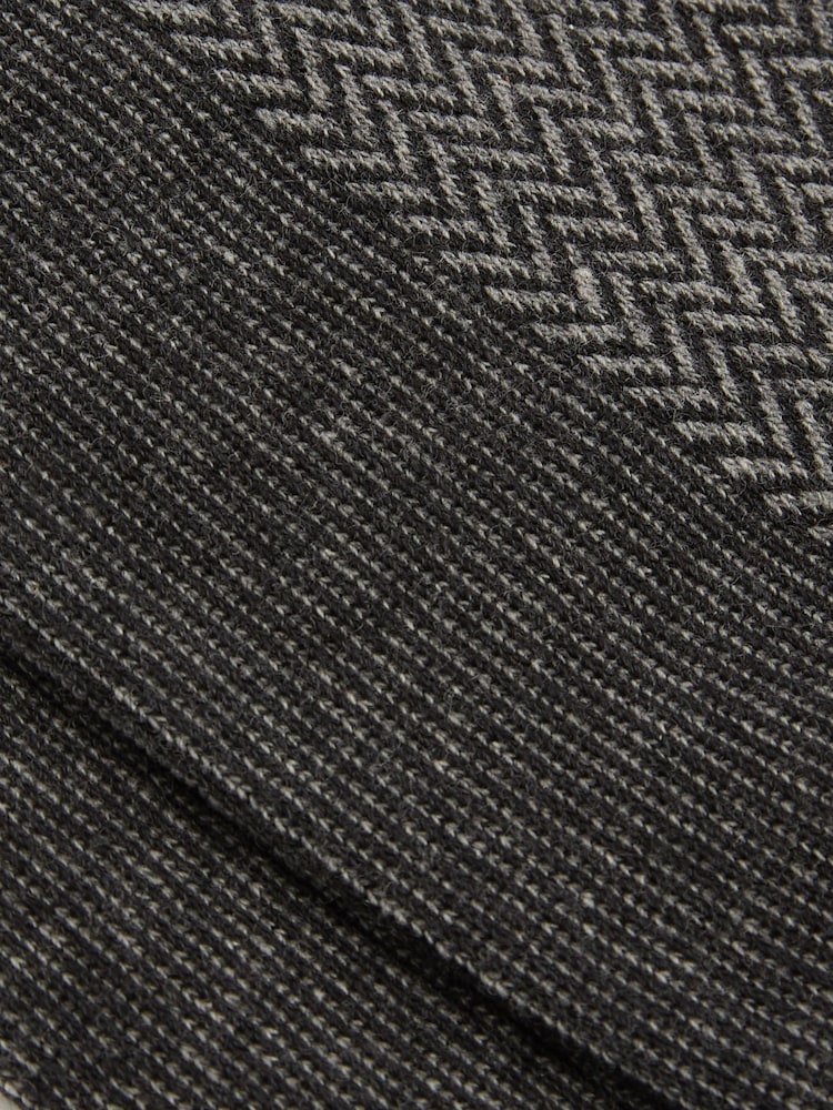 Reiss Charcoal/Grey Otis Cotton-blend Socks - Image 3 of 3 Reiss Charcoal/Grey Otis Cotton-blend Socks - Image 3 of 3