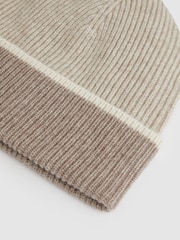 Reiss Taupe Filipa Wool Blend Tipped Beanie - Image 3 of 4