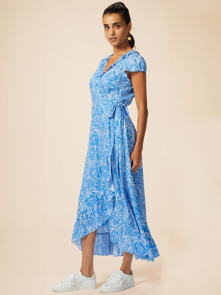 Aspiga Blue Demi Wrap 100% Cotton Dress - Image 1 of 7