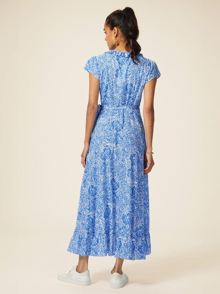 Aspiga Blue Demi Wrap 100% Cotton Dress - Image 2 of 7