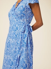 Aspiga Blue Demi Wrap 100% Cotton Dress - Image 4 of 7