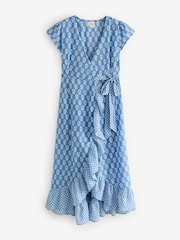 Aspiga Blue Demi Wrap 100% Cotton Dress - Image 7 of 7
