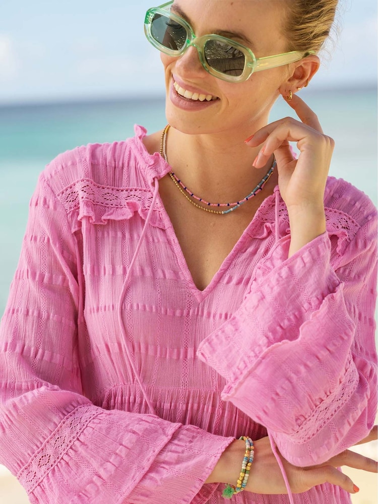 Aspiga Pink Molly 100% Cotton Kaftan - Image 2 of 4