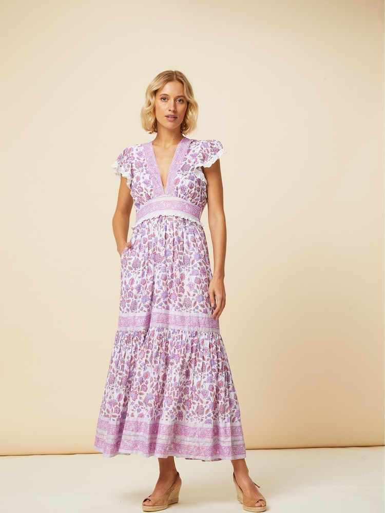 Aspiga Pink Pippa V-Neck Dress - Image 1 of 6
