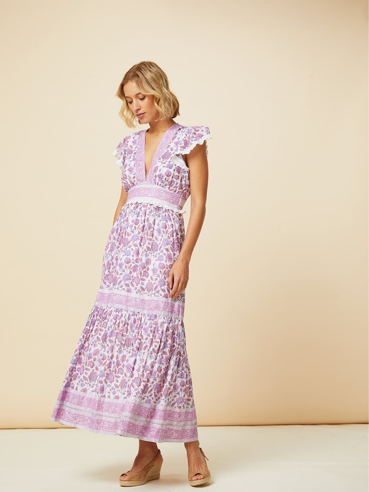 Aspiga Pink Pippa V-Neck Dress - Image 2 of 6