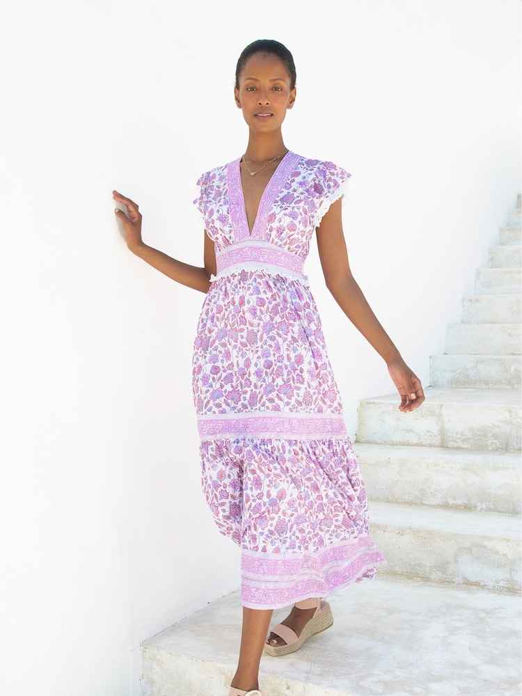 Aspiga Pink Pippa V-Neck Dress - Image 6 of 6