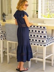 Синий - Aspiga Nyla Beach 100% Cotton Kaftan - Image 2 of 7