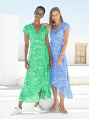 Aspiga Green Demi Wrap Dress - Image 3 of 7