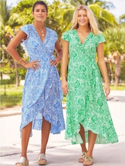 Aspiga Green Demi Wrap Dress - Image 4 of 7