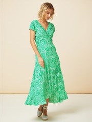 Aspiga Green Demi Wrap Dress - Image 5 of 7