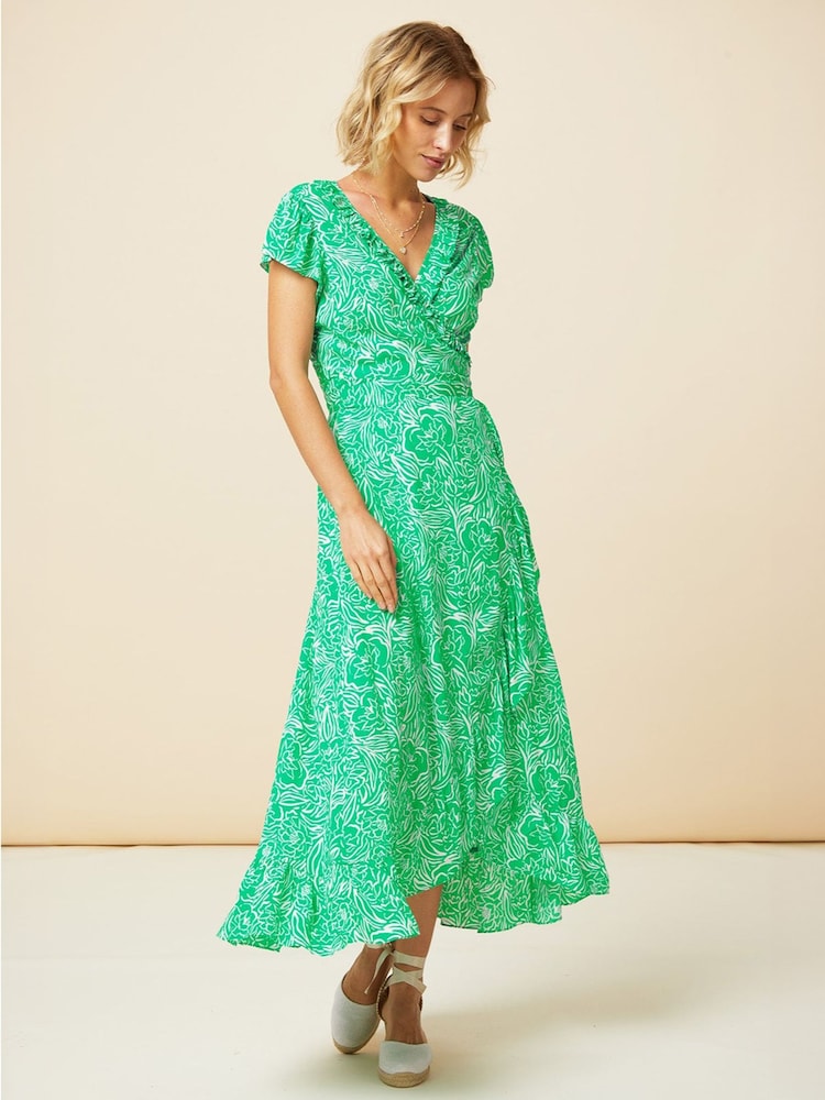 Buy Aspiga Green Demi Wrap Dress from Next Oman