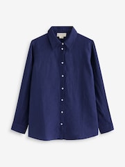 Aspiga Blue Womens Collared 100% Linen Shirt - Image 3 of 3