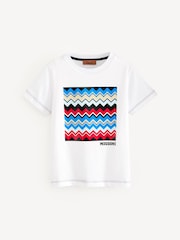 Missoni Logo Zig Zag Graphic Short Sleeve White T-Shirt - Image 1 of 6