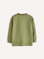 Stella McCartney Kids Green Logo Neck Cropped Sweatshirt - Image 2 of 7