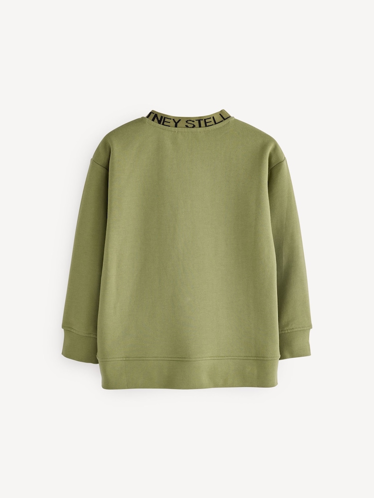 Stella McCartney Kids Green Logo Neck Cropped Sweatshirt - Image 2 of 7