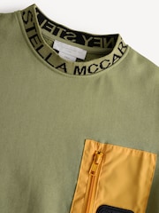 Stella McCartney Kids Green Logo Neck Cropped Sweatshirt - Image 3 of 7