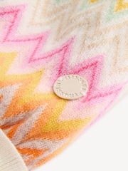 Missoni Cream Zig Zag Pattern Multicolour Bobble Hat - Image 2 of 4