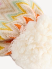 Missoni Cream Zig Zag Pattern Multicolour Bobble Hat - Image 3 of 4