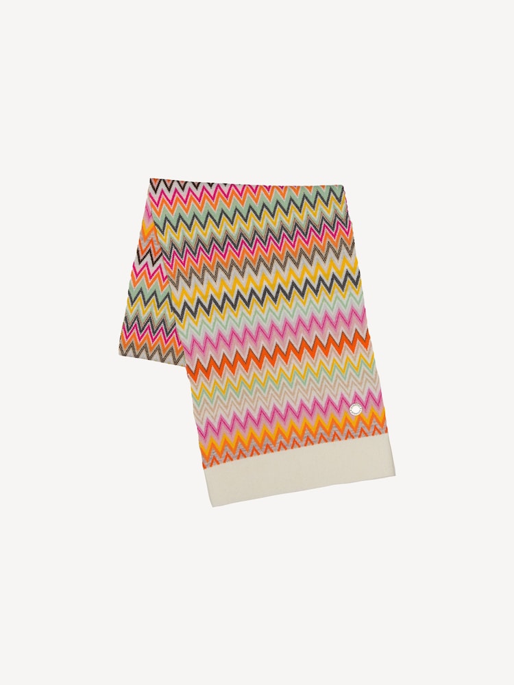 Missoni Cream Zig Zag Pattern Mulitcolour Scarf - Image 1 of 4