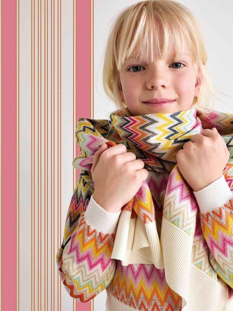 Missoni Cream Zig Zag Pattern Mulitcolour Scarf - Image 4 of 4