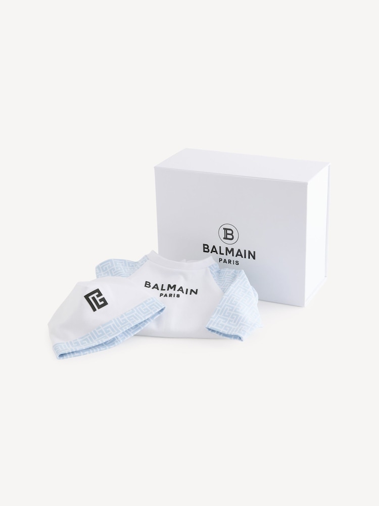Balmain Kids Logo Baby Sleepsuit And Hat Set - Image 1 of 9