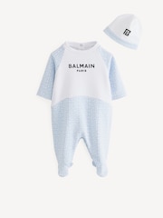 Balmain Kids Logo Baby Sleepsuit And Hat Set - Image 2 of 9