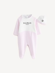Balmain Kids Logo Baby Sleepsuit And Hat Set - Image 1 of 9