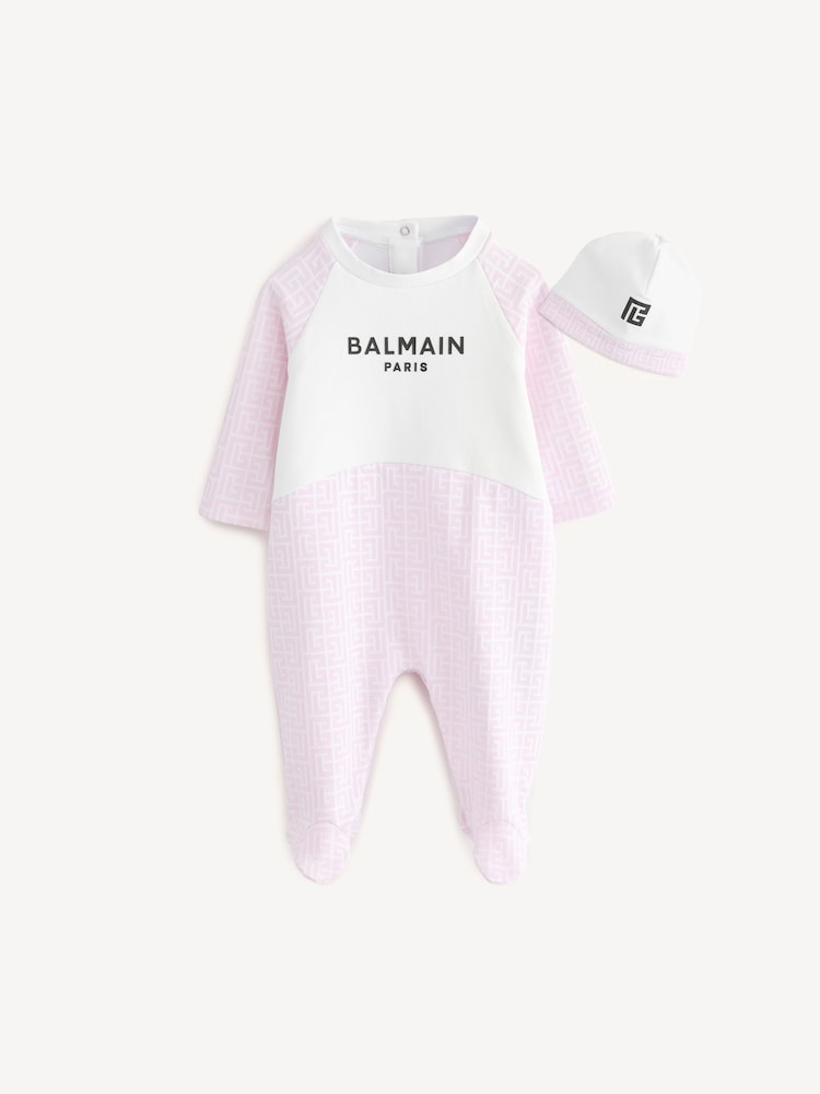 Balmain Kids Logo Baby Sleepsuit And Hat Set - Image 1 of 9