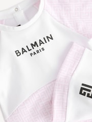 Balmain Kids Logo Baby Sleepsuit And Hat Set - Image 5 of 9