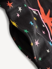 Stella McCartney Kids Multicolour Star Print Tassel Detail Black Dress - Image 4 of 5