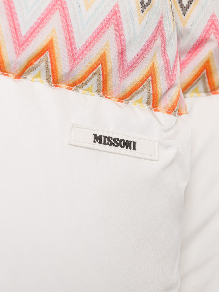 Missoni Cream Multicolour Zig Zag Pattern Puffer Coat - Image 4 of 4