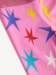 Stella McCartney Kids Pink Multicolour Star All Over Print Leggings - Image 4 of 5