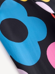 Stella McCartney Kids Flower All Over Print Black Leggings With Logo Waistband - Image 4 of 5