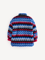 Missoni Blue Multicolour Zig Zag Pattern Sherpa Fleece Jacket - Image 2 of 11