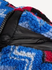 Missoni Blue Multicolour Zig Zag Pattern Sherpa Fleece Jacket - Image 7 of 11