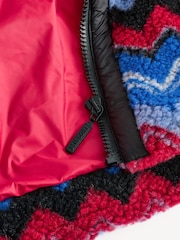 Missoni Blue Multicolour Zig Zag Pattern Sherpa Fleece Jacket - Image 9 of 11