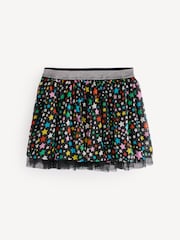 Stella McCartney Kids Multicolour Star Print Mesh Black Skirt - Image 1 of 5