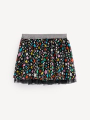 Stella McCartney Kids Multicolour Star Print Mesh Black Skirt - Image 2 of 5