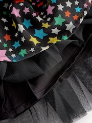 Stella McCartney Kids Multicolour Star Print Mesh Black Skirt - Image 4 of 5