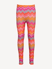 Missoni Pink Multicolour Zig Zag Pattern Leggings - Image 1 of 3