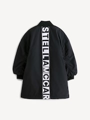 Stella McCartney Kids Black Ruched Sleeve Bomber Coat - Image 2 of 7