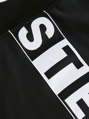 Stella McCartney Kids Black Ruched Sleeve Bomber Coat - Image 3 of 7
