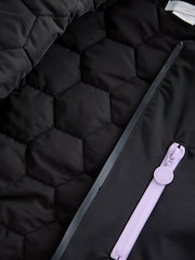Stella McCartney Kids Black Ruched Sleeve Bomber Coat - Image 6 of 7