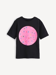 Stella McCartney Kids Circle Logo Black T-Shirt - Image 1 of 4