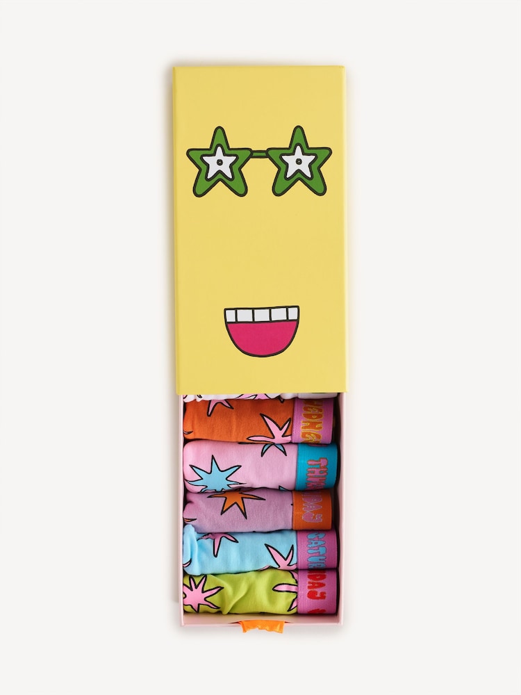 Stella McCartney Kids Pink Printed Briefs 7 Pack - Image 13 of 13