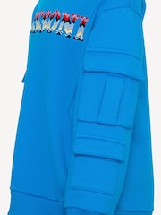 Missoni Blue Logo Sweatshirt With Cargo Pocket Detail - Image 4 of 4