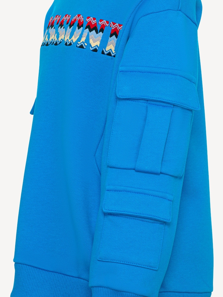 Missoni Blue Logo Sweatshirt With Cargo Pocket Detail - Image 4 of 4